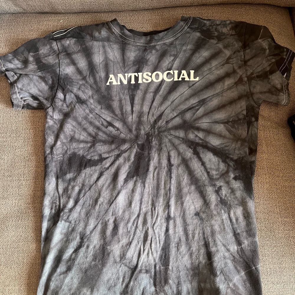 Spencer's Black Tie-Dye Antisocial T-Shirt